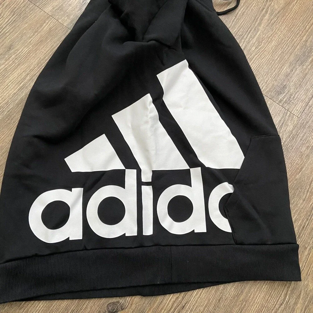 Mens Adidas Black Big Badge of Sport Boxy‎ Pullover Hoodie FR6607 XSMALL XS